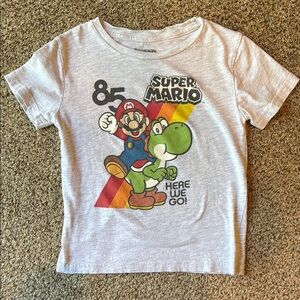 Nintendo Super Mario | T-Shirt - Gray with Red and Green